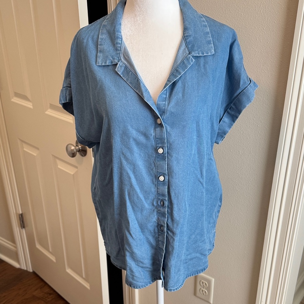 Lucky Brand Blue Button-Down Shirt